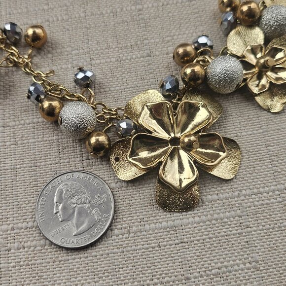 Bold Element Women Necklace Gold Tone Blossom Flower Statement Necklace - Picture 13 of 13